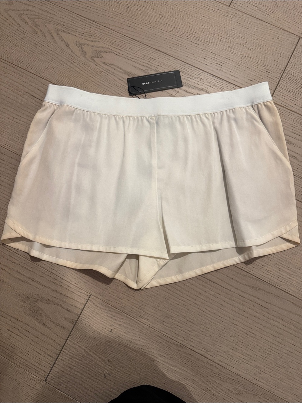ZARA Cream Pleated Skort Shorts
